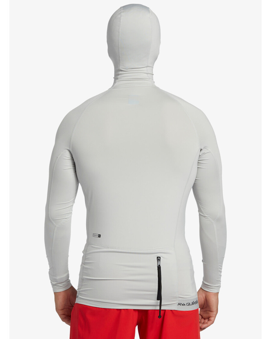 クイックシルバー ストーム トリッパー フード付き長袖サーフ トップ - グレー バイオレット