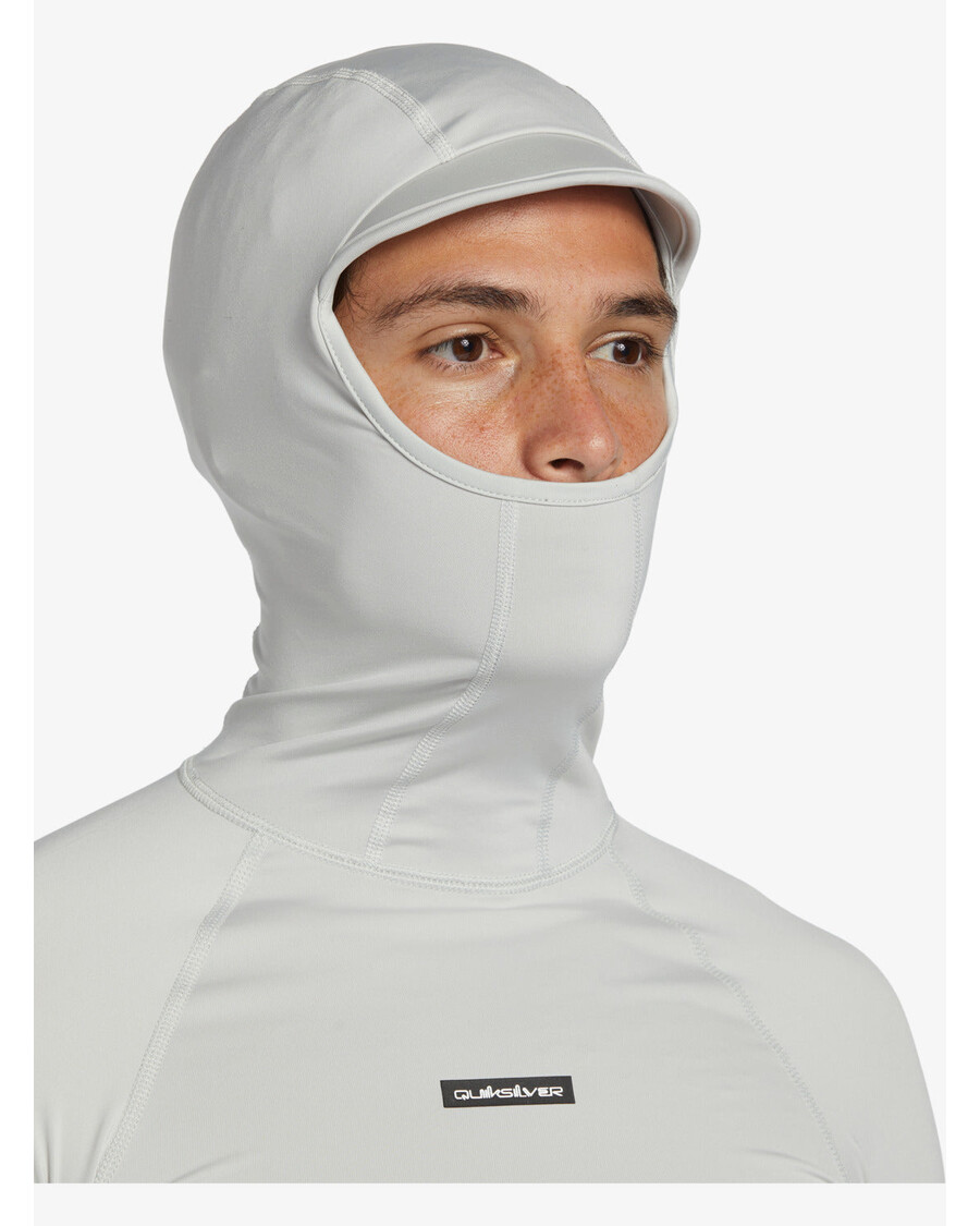 クイックシルバー ストーム トリッパー フード付き長袖サーフ トップ - グレー バイオレット