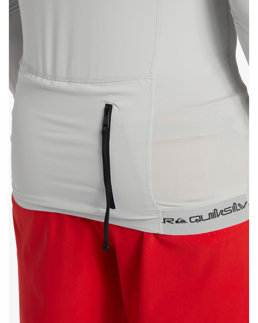 クイックシルバー ストーム トリッパー フード付き長袖サーフ トップ - グレー バイオレット