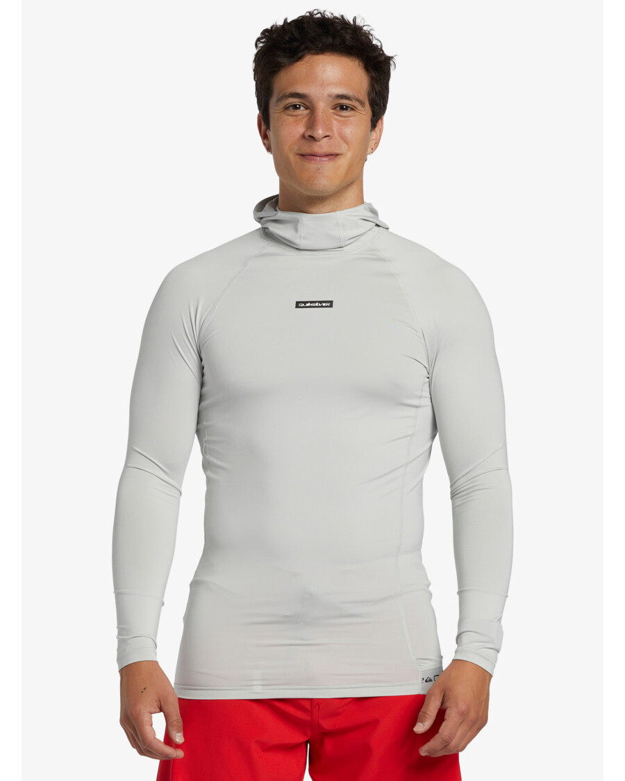 クイックシルバー ストーム トリッパー フード付き長袖サーフ トップ - グレー バイオレット