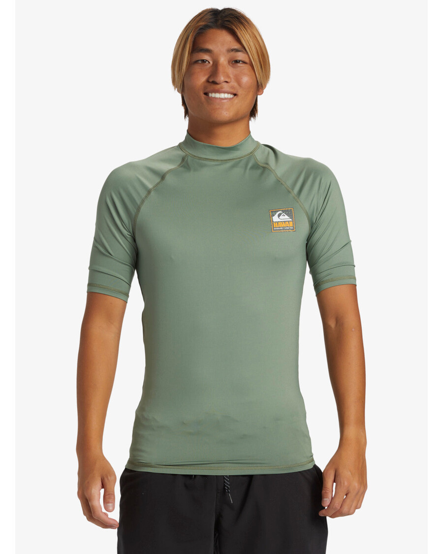 Quiksilver κονκάρδα χαβάης Upf 50 κοντομάνικο προστατευτικό εξανθήματος - θαλάσσιο σπρέι