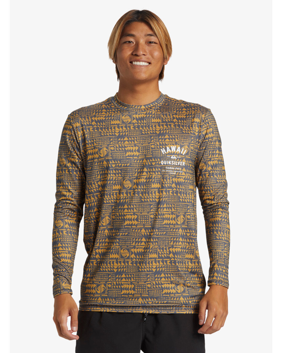 Quiksilver Hawaii Multiply Surfové Tričko S Dlhým Rukávom - železná Brána