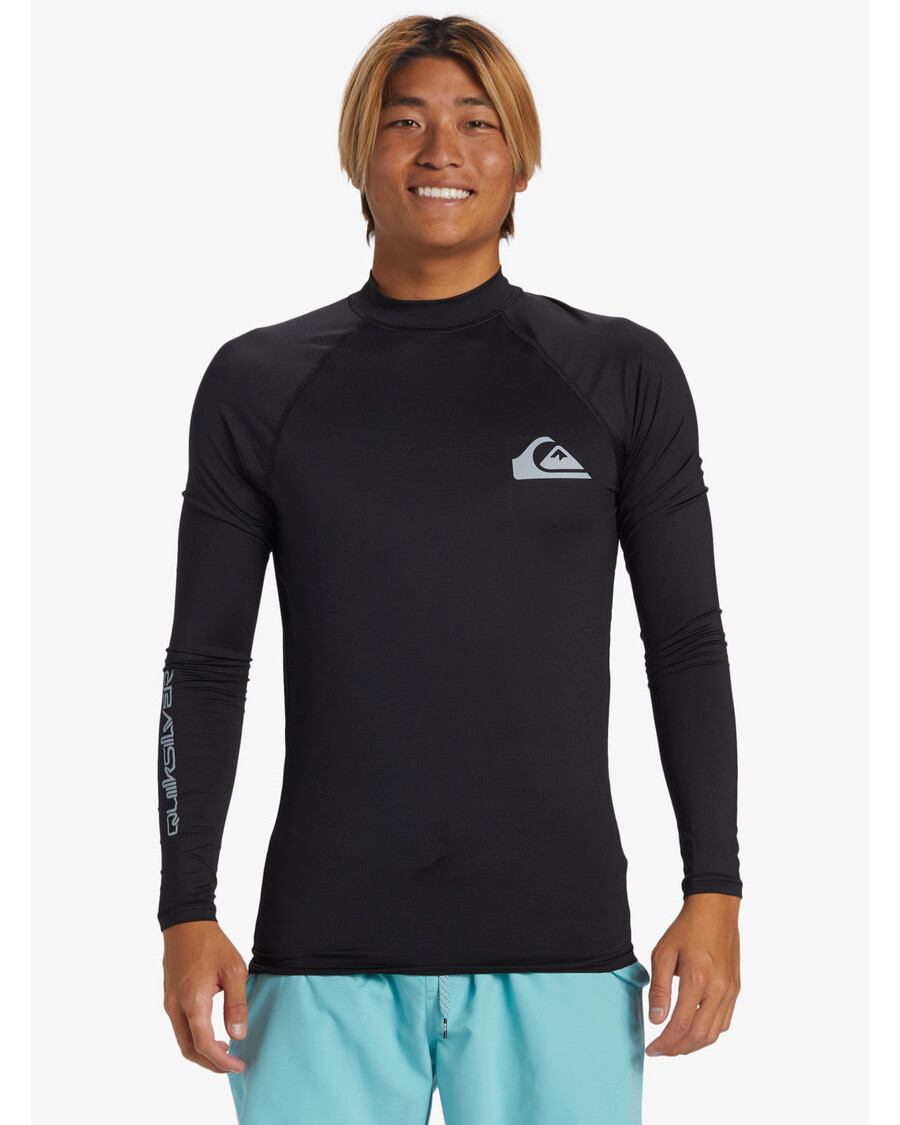 واقي من الطفح الجلدي بأكمام طويلة بعامل حماية من الأشعة فوق البنفسجية 50 للاستخدام اليومي من كويك سيلفر - أسود