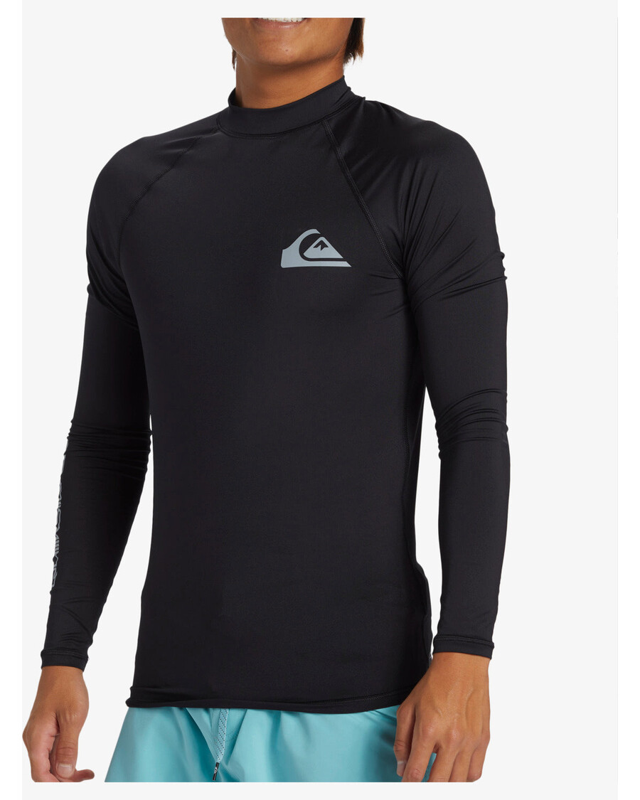 واقي من الطفح الجلدي بأكمام طويلة بعامل حماية من الأشعة فوق البنفسجية 50 للاستخدام اليومي من كويك سيلفر - أسود