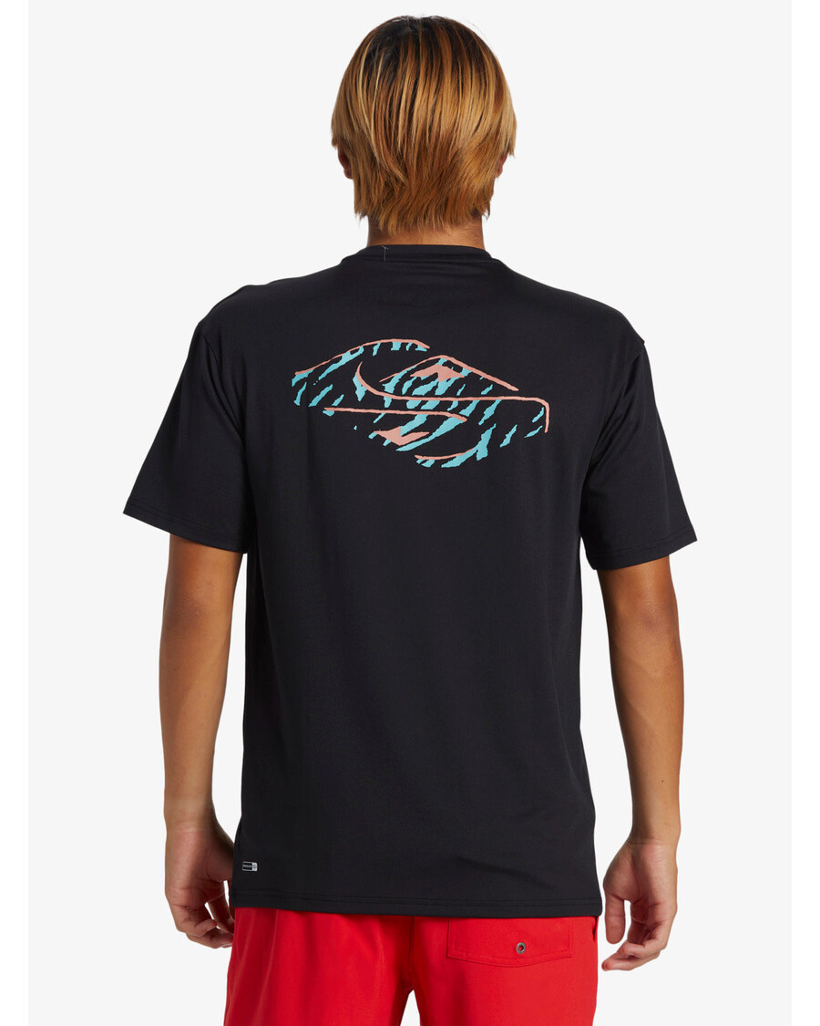 Quiksilver καθημερινό κοντομάνικο μπλουζάκι σερφ - μαύρο/άσπρο