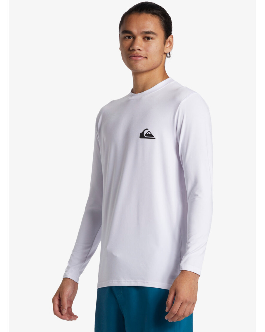 Quiksilver καθημερινή μακρυμάνικη μπλούζα σερφ - λευκό