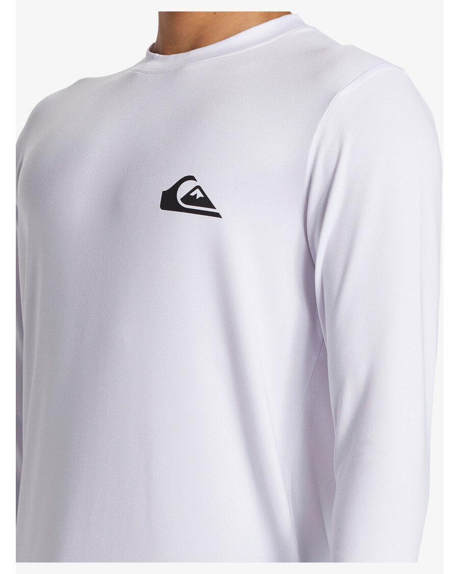 Quiksilver καθημερινή μακρυμάνικη μπλούζα σερφ - λευκό