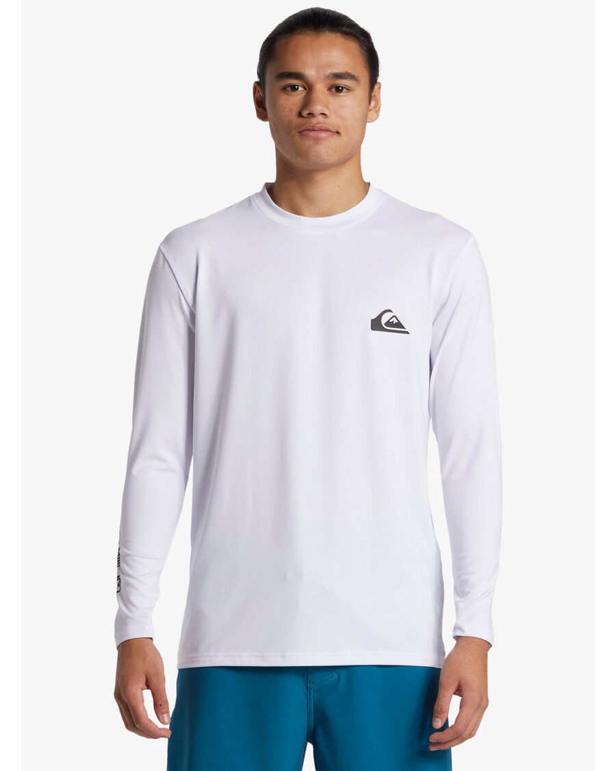 Quiksilver καθημερινή μακρυμάνικη μπλούζα σερφ - λευκό
