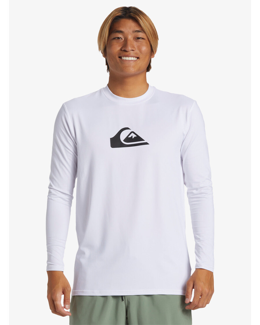 Quiksilver Ikdienas Sērfošanas Triko Ar Garām Piedurknēm - Melns/balts