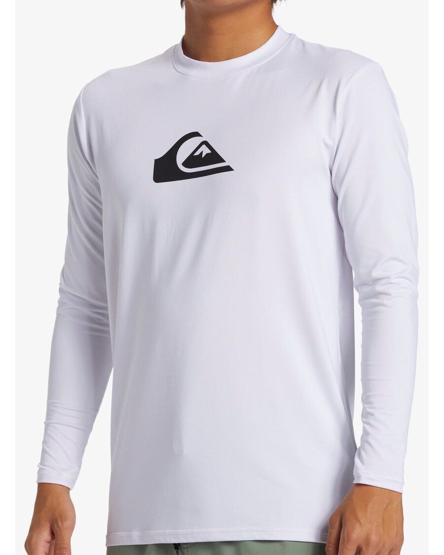 Quiksilver Ikdienas Sērfošanas Triko Ar Garām Piedurknēm - Melns/balts