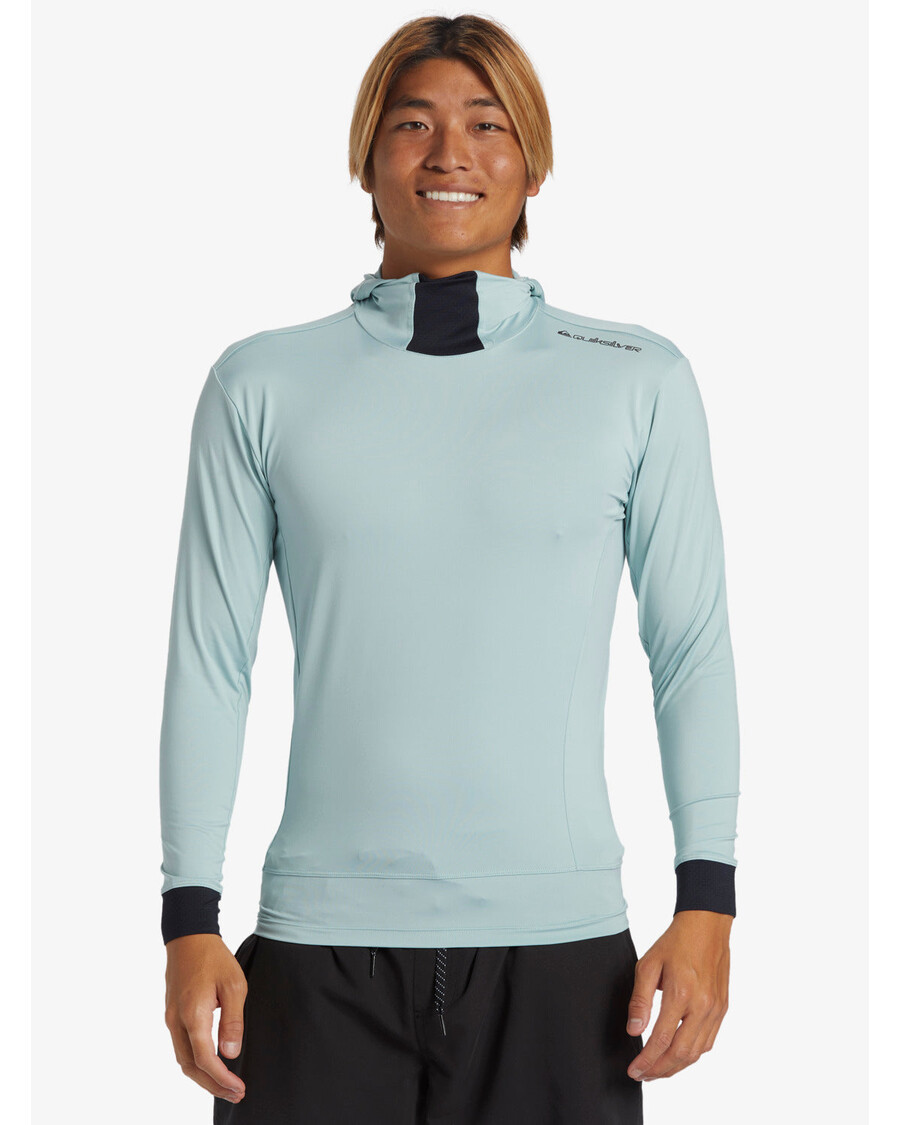 Quik ασημί Highline Upf 50 με κουκούλα μακρυμάνικο Rashguard - μπλε σύννεφο
