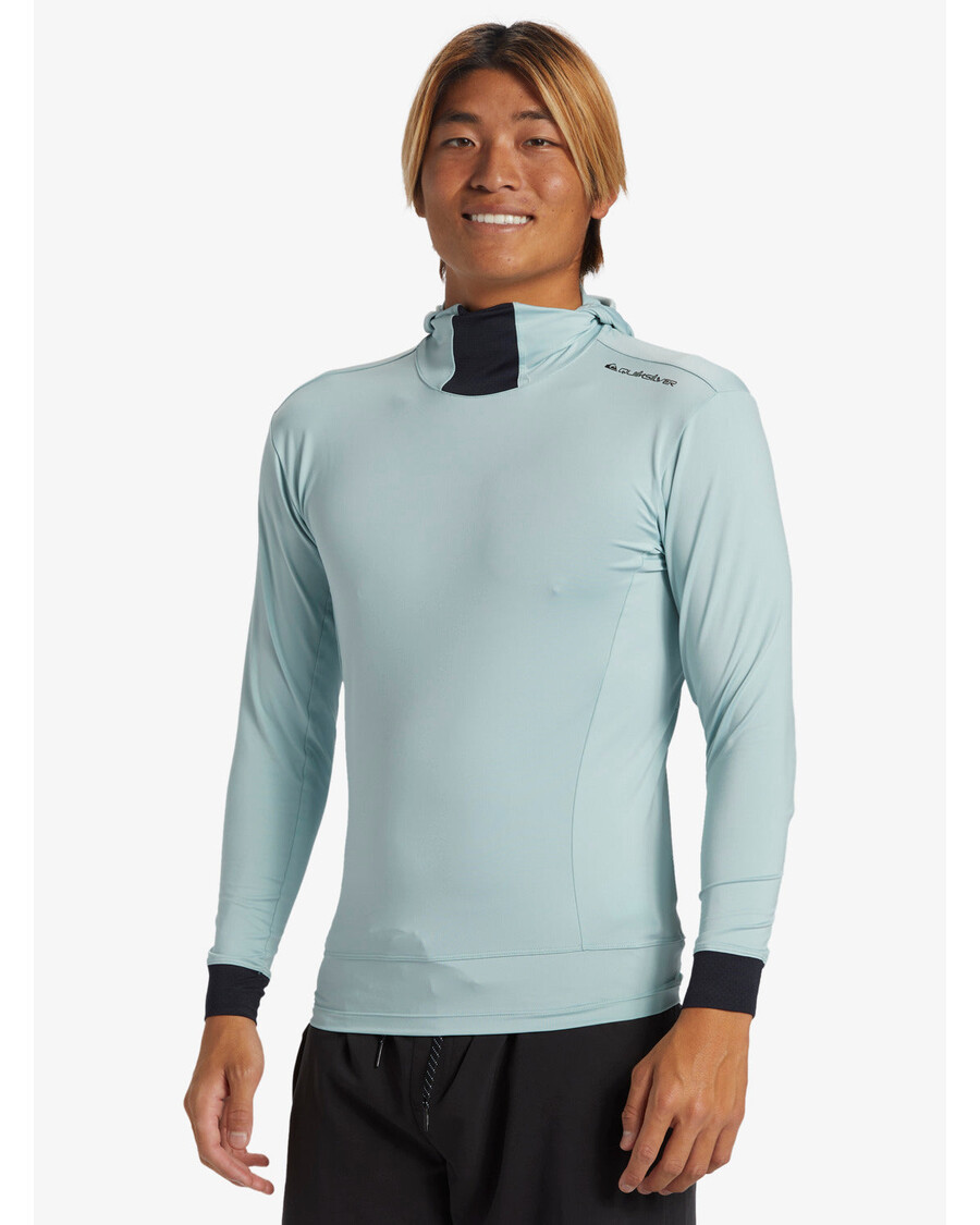 Quik ασημί Highline Upf 50 με κουκούλα μακρυμάνικο Rashguard - μπλε σύννεφο