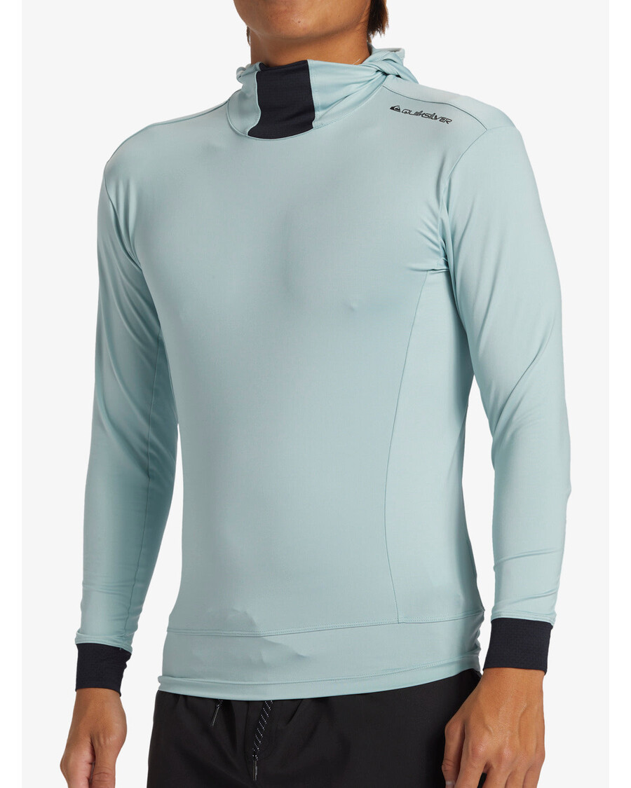 Quik ασημί Highline Upf 50 με κουκούλα μακρυμάνικο Rashguard - μπλε σύννεφο