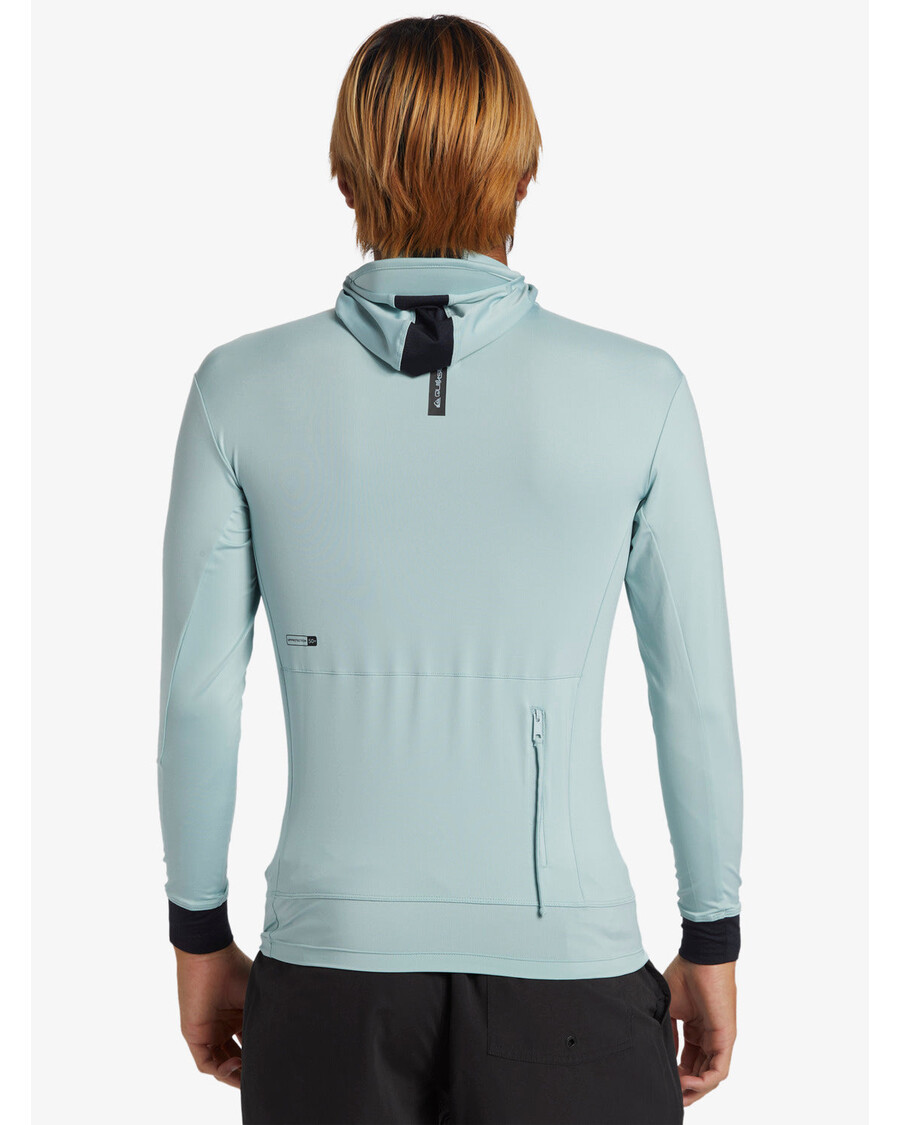 Quik ασημί Highline Upf 50 με κουκούλα μακρυμάνικο Rashguard - μπλε σύννεφο