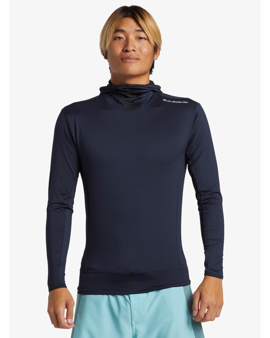 Рашгард Quik Silver Highline Upf 50 с капюшоном и длинными рукавами - темно-синий