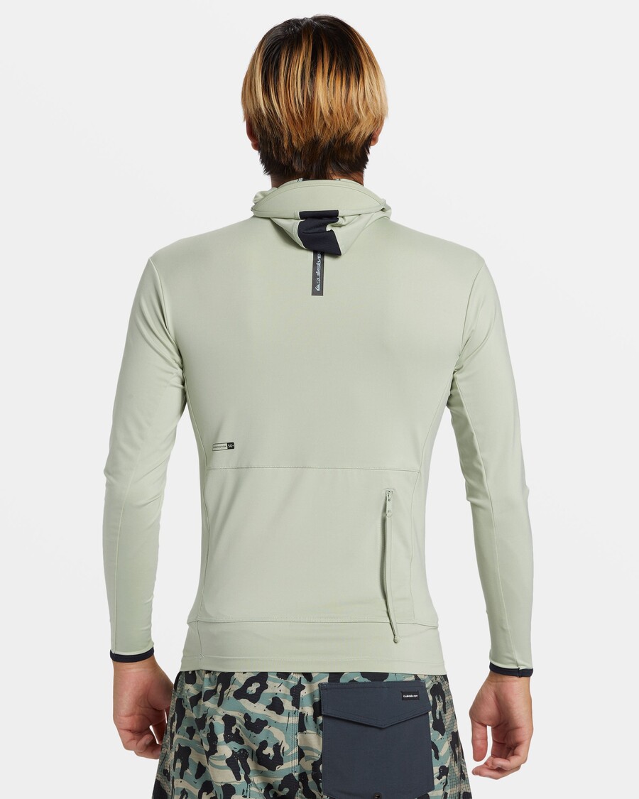 Quik Silver Highline UPF 50 Hooded Long Sleeve Rashguard - Desert Sage