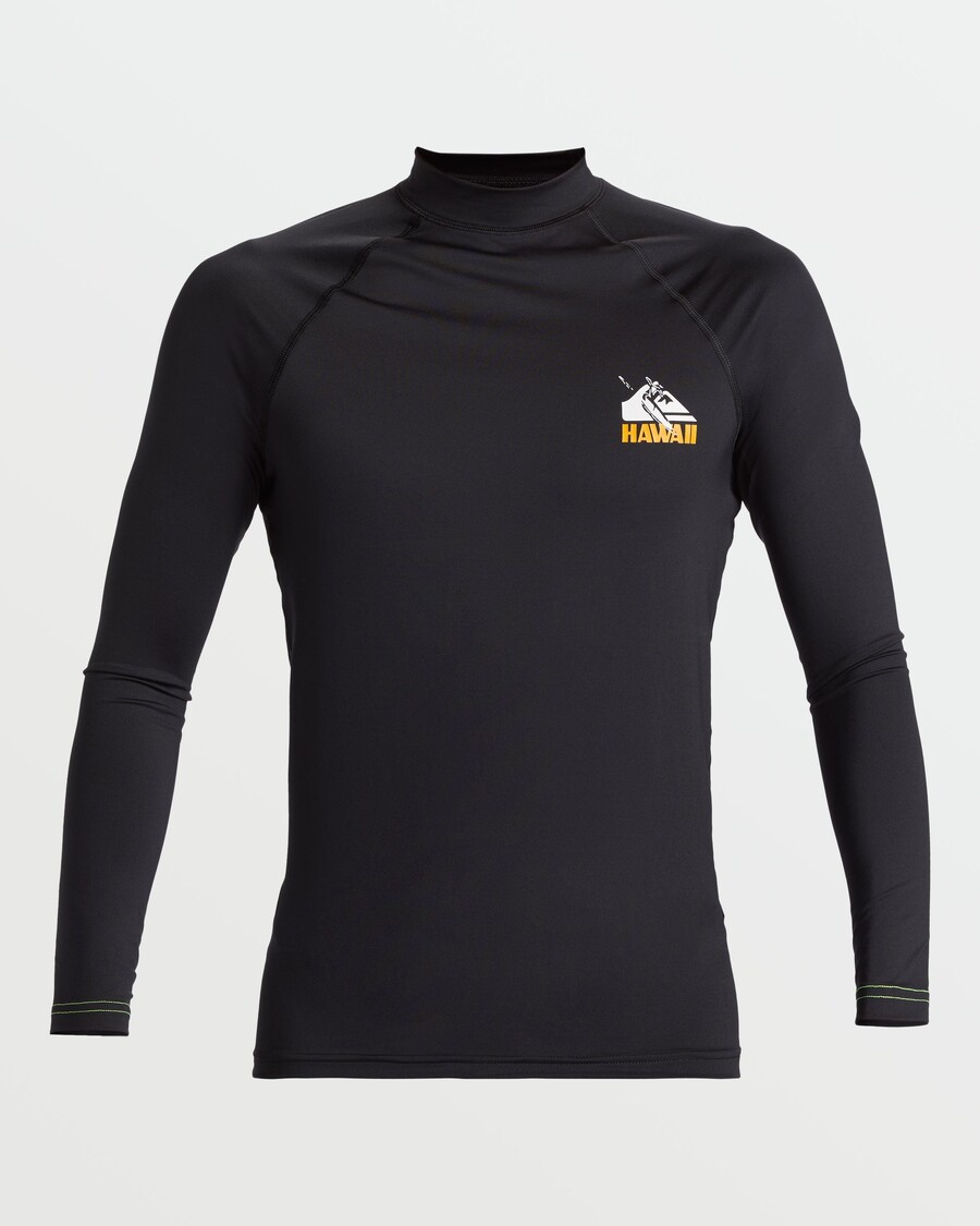 Quik Silver Petroglyph Upf 50 Dlhý Rukáv Rashguard - čierny