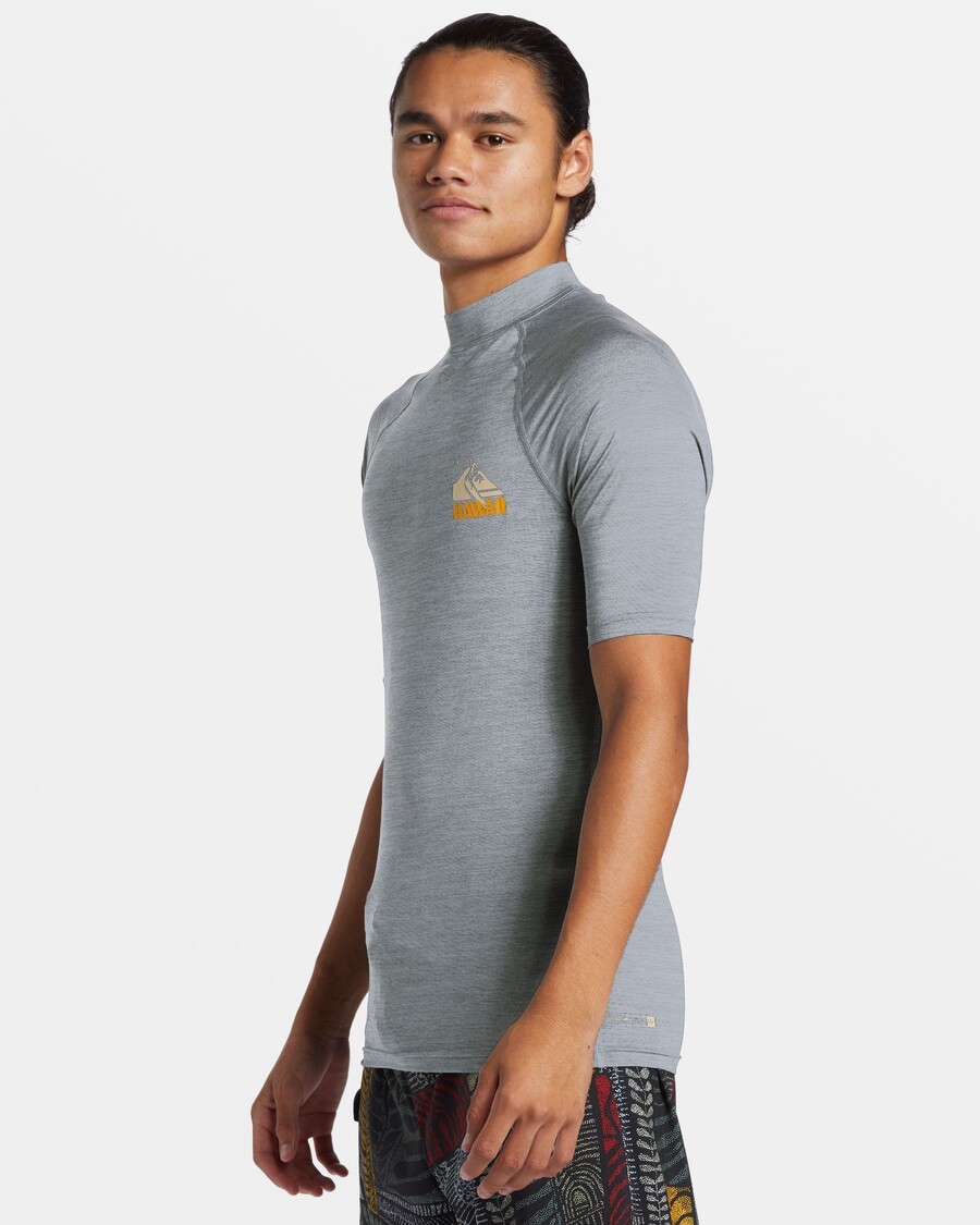 Quik Silver Petroglyph UPF50 Short Sleeve Rashguard - Quarry Heather