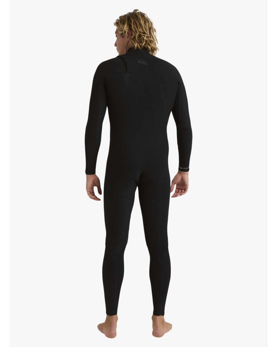 Гидрокостюм Quiksilver с высокой линией груди и молнией на груди толщиной 4/3 мм - черный