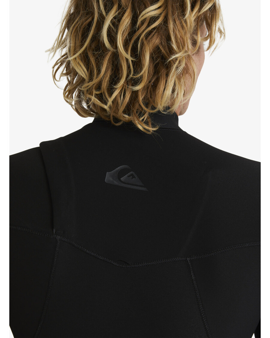 Гидрокостюм Quiksilver с высокой линией груди и молнией на груди толщиной 4/3 мм - черный