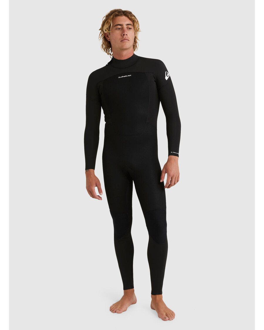 クイックシルバー 4/3mm プロローグ バック ジップ ウェットスーツ - ブラック