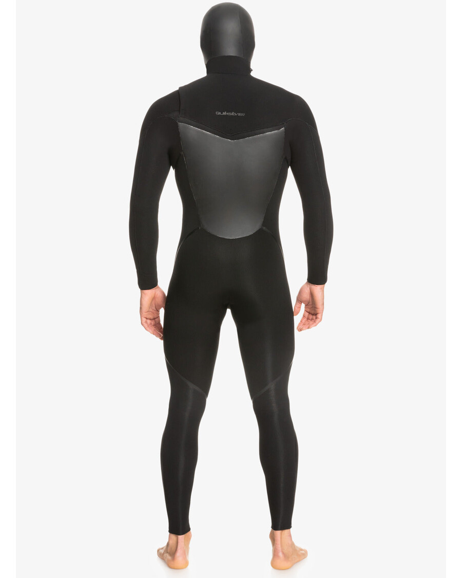 куиксилвер 4/3 маратон сесије са капуљачом на грудима са патент затварачем - црна