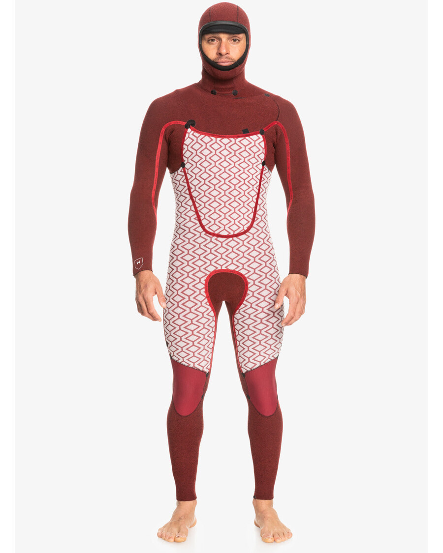 куиксилвер 4/3 маратон сесије са капуљачом на грудима са патент затварачем - црна