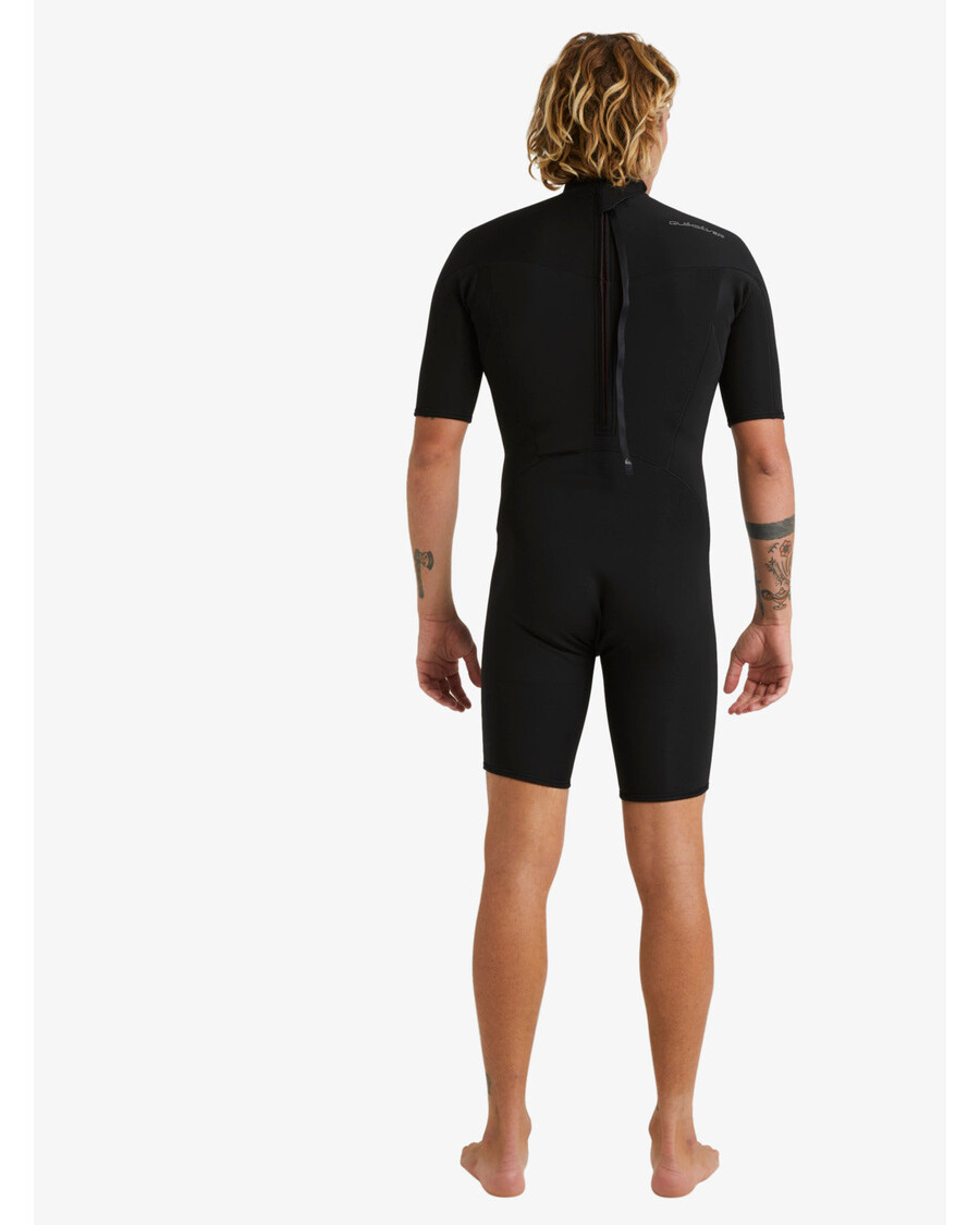 Quik Gümüş 2/2mm Gündelik Seanslar Kısa Kollu Arkadan Fermuarlı Yaylı Takım - Siyah