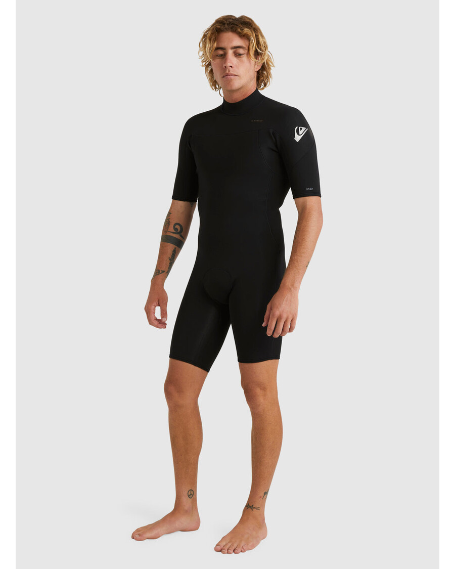 Quik Gümüş 2/2mm Gündelik Seanslar Kısa Kollu Arkadan Fermuarlı Yaylı Takım - Siyah