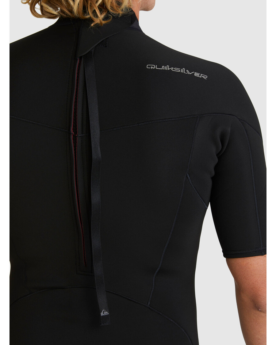 Quik Gümüş 2/2mm Gündelik Seanslar Kısa Kollu Arkadan Fermuarlı Yaylı Takım - Siyah