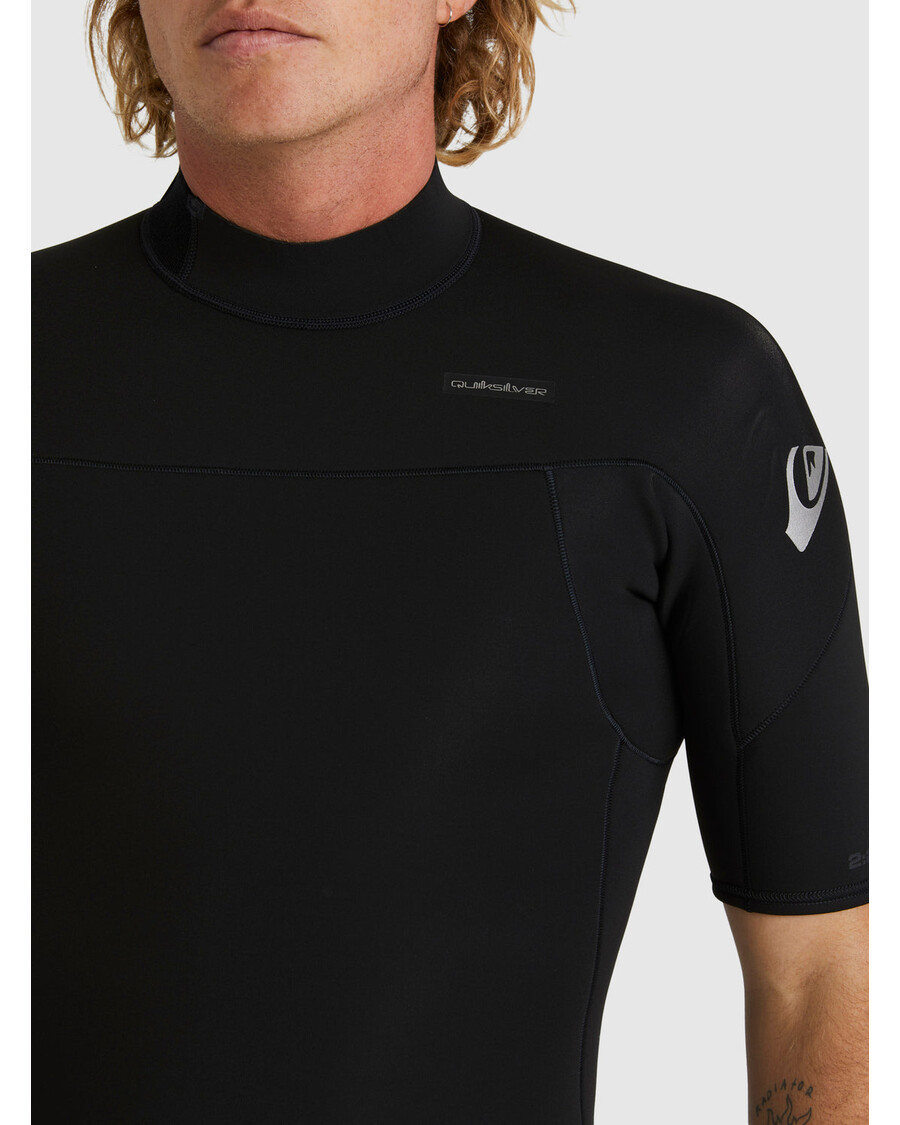 Quik Gümüş 2/2mm Gündelik Seanslar Kısa Kollu Arkadan Fermuarlı Yaylı Takım - Siyah