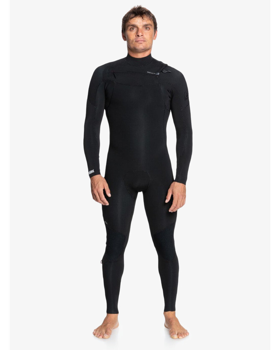 Quiksilver 4/3 Mm Neoprénový Oblek Na Každodenné Použitie Na Zips Na Hrudi - čierny