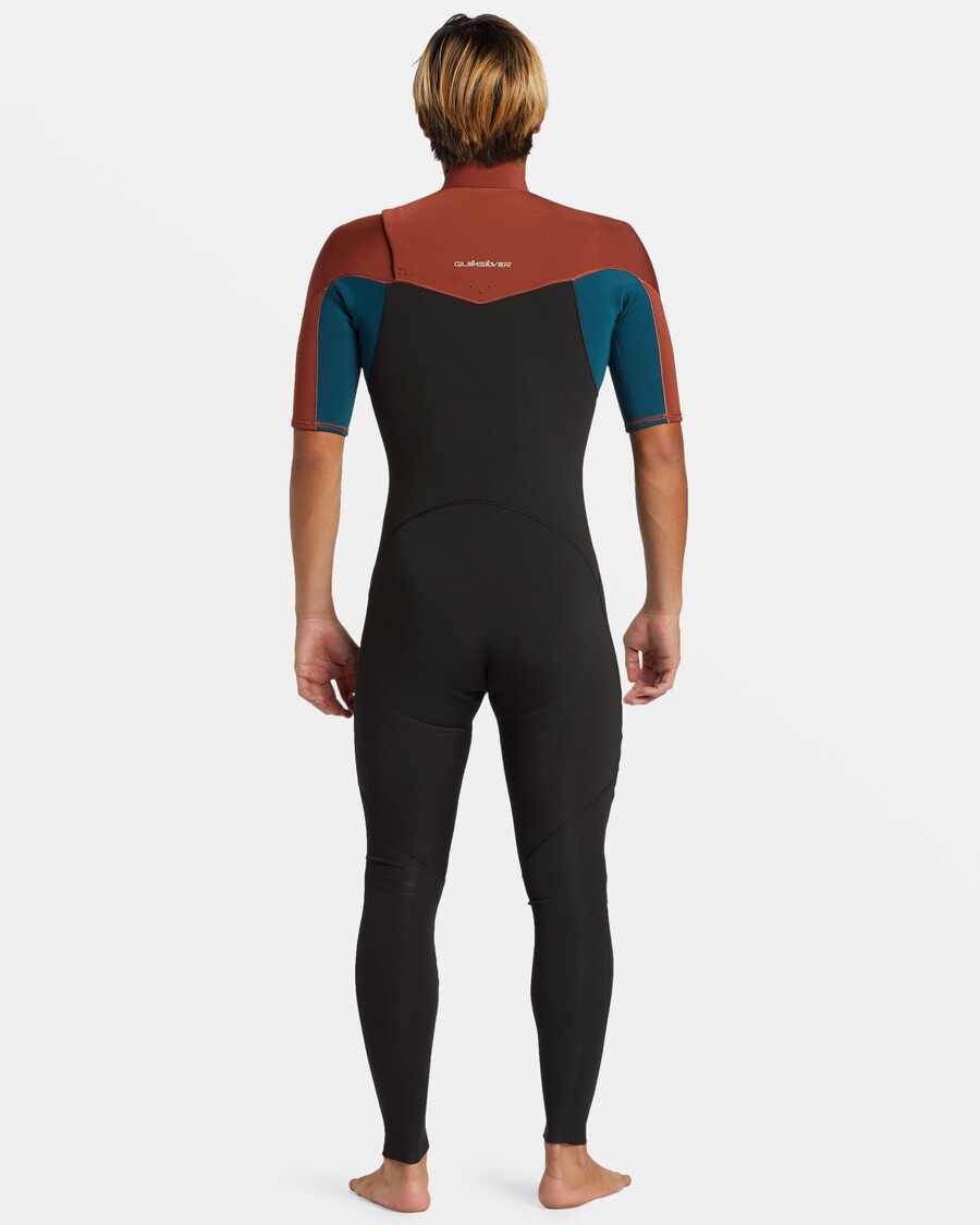 Quicksilver 2/2mm Pro Každodenní Sezení Jarní Oblek S Krátkým Rukávem - Pálená Henna