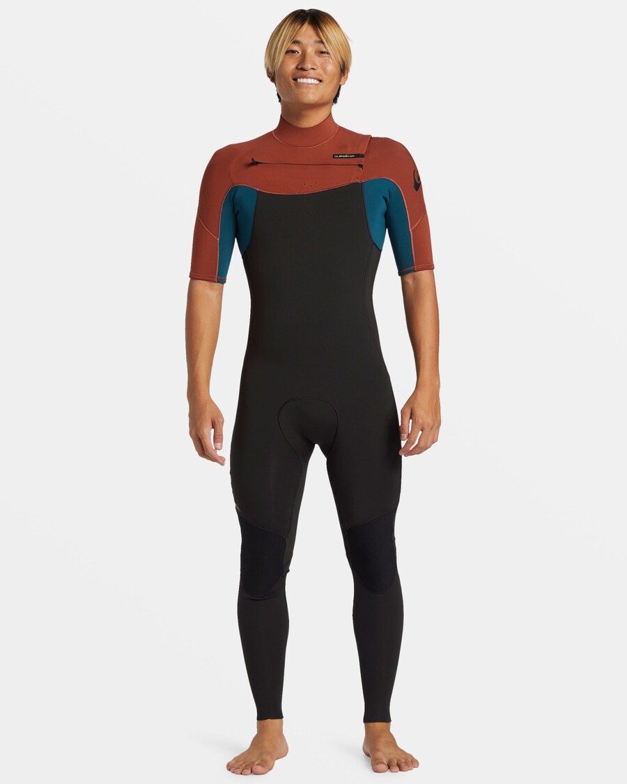 Quicksilver 2/2mm Pro Každodenní Sezení Jarní Oblek S Krátkým Rukávem - Pálená Henna