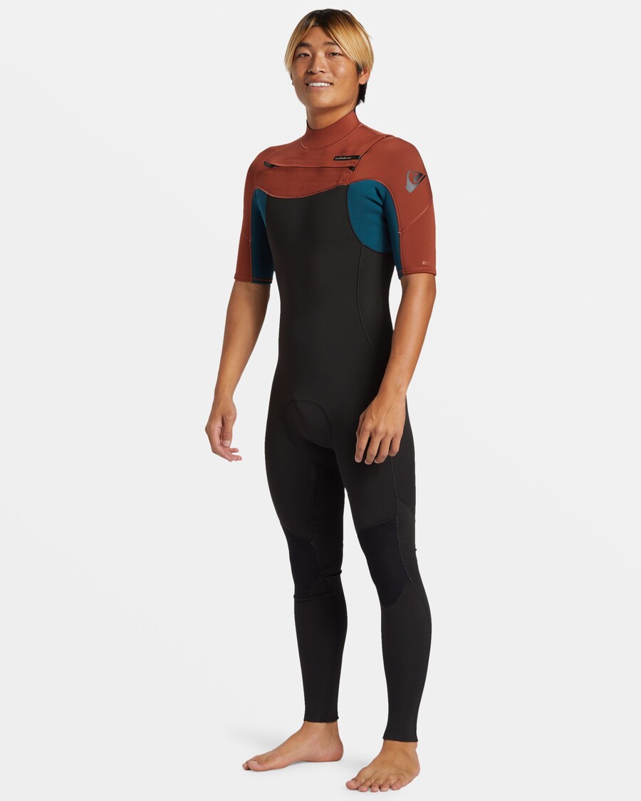 Quicksilver 2/2mm Pro Každodenní Sezení Jarní Oblek S Krátkým Rukávem - Pálená Henna