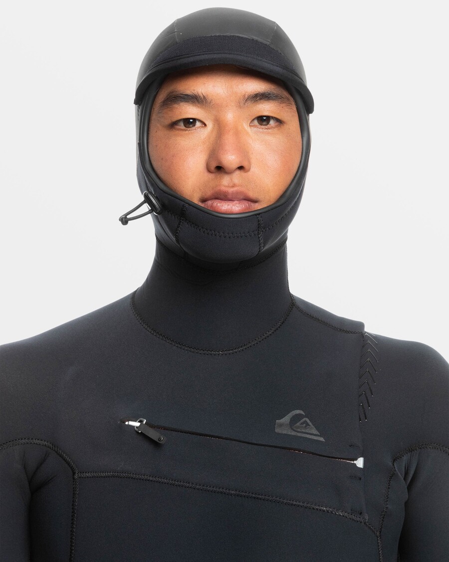 Quik Silver 5/4/3mm Highline Hooded Chest Zip Wetsuit - Black
