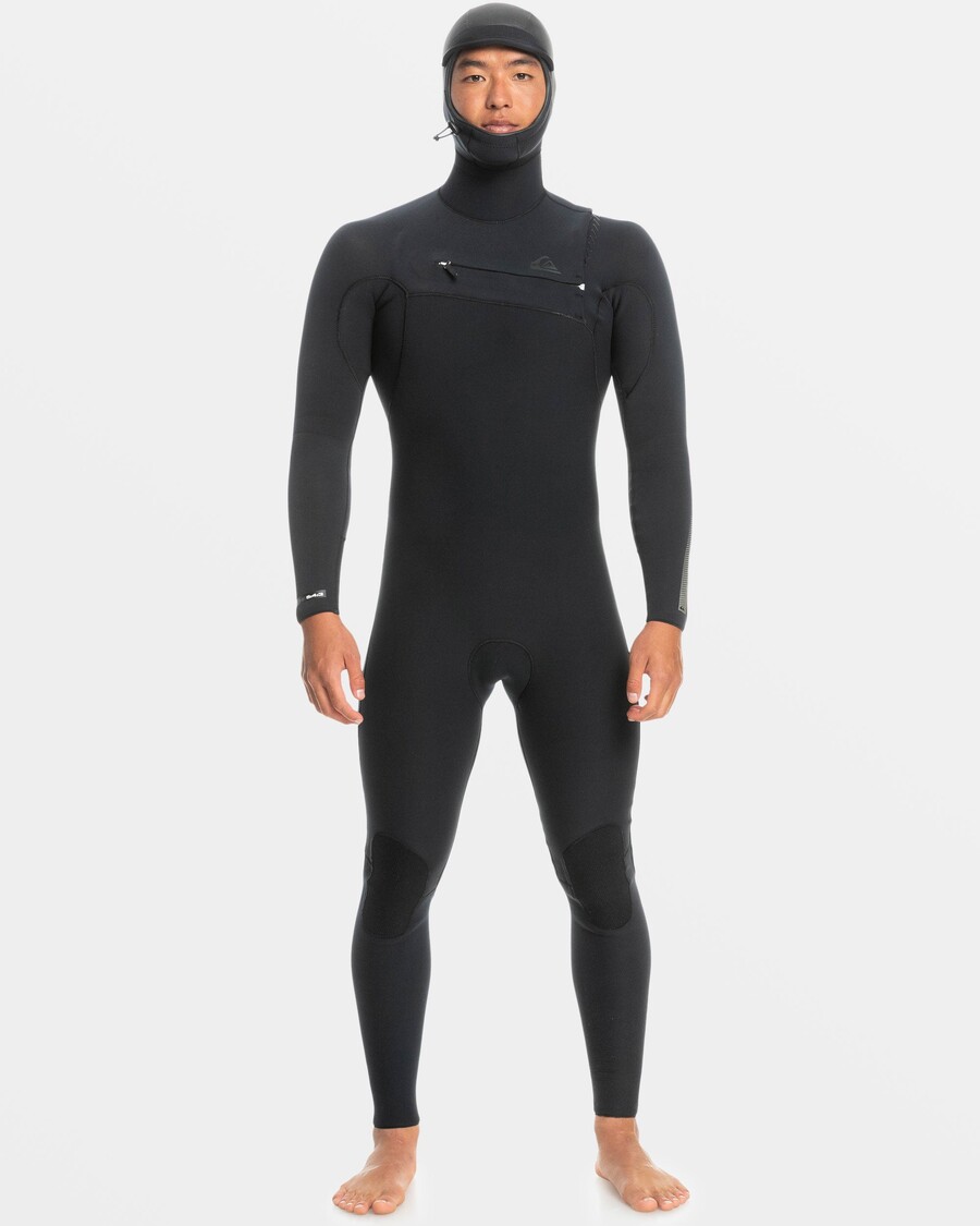 Quiksilver 5/4/3 Mm Highline Neopren S Kapucňou Na Hrudi - čierny